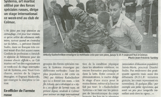 Article de L&rsquo;Alsace 2012