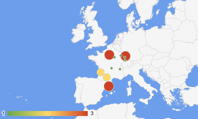 Carte des participants hors du club de Colmar, du stage de février 2025 Carte des participants hors du club de Colmar, du stage de février 2025